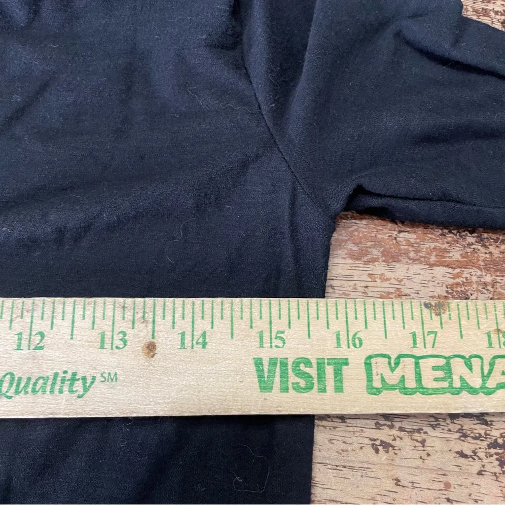 JAMES PERSE Black Slub Cotton Draped Off-Shoulder Long Sleeve Top‎ Sz 1 Small - Image 6