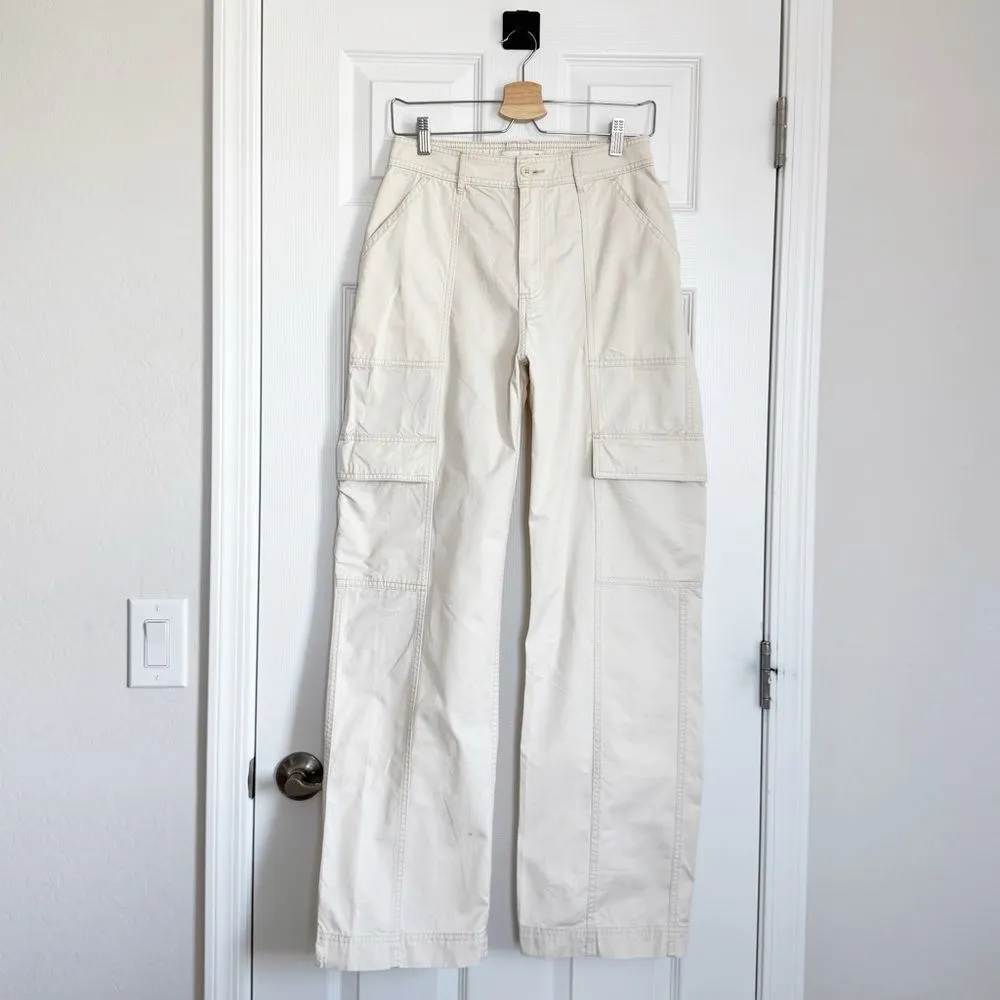 Abercrombie & Fitch Relaxed Cargo Pant in Cream Size 8/29 Long - Image 8