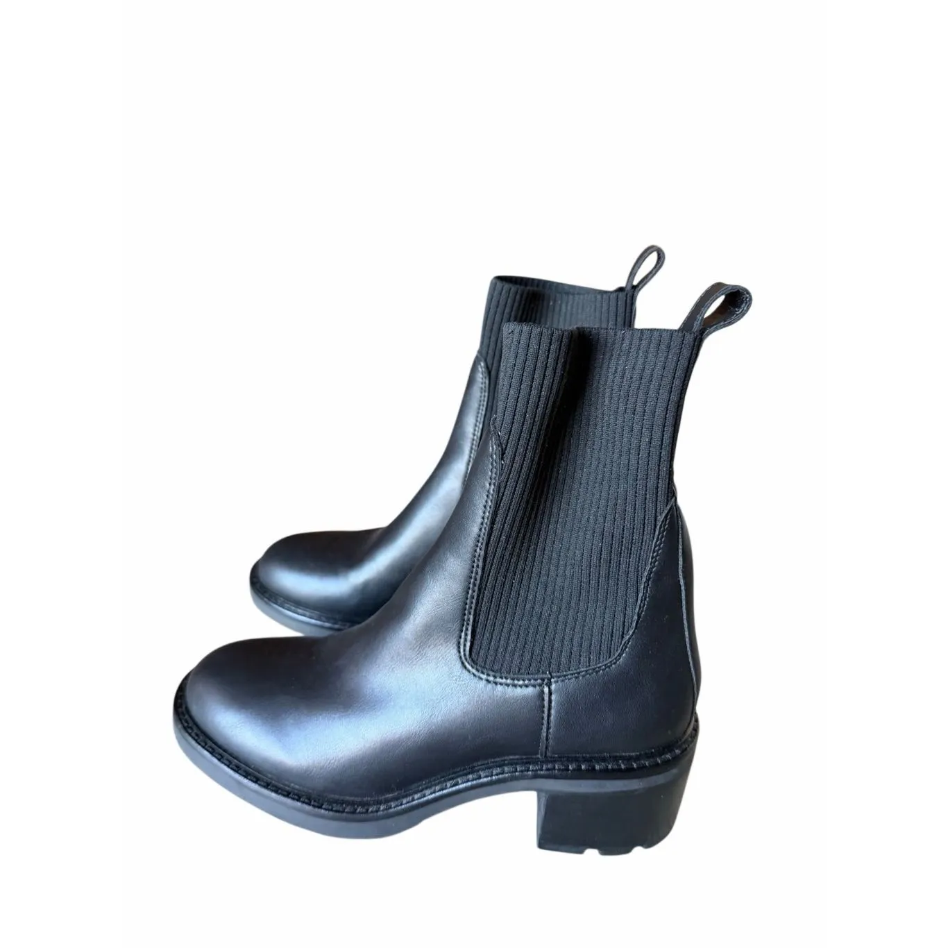 Steve Madden Shoes Hayle Chunky Lug Sole Chelsea Black Booties Size 6 - Image 4