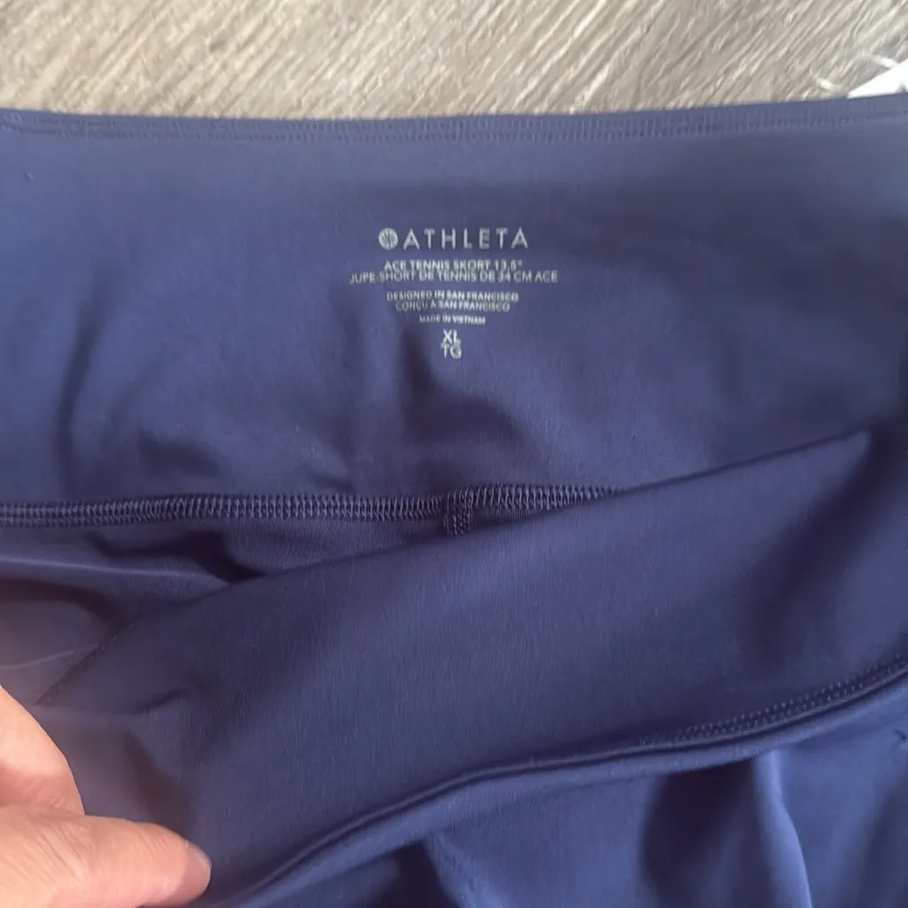Athleta Women's Dark Blue Skater Skirt Ace tennis Skirt 13.5” Navy XL - Image 6