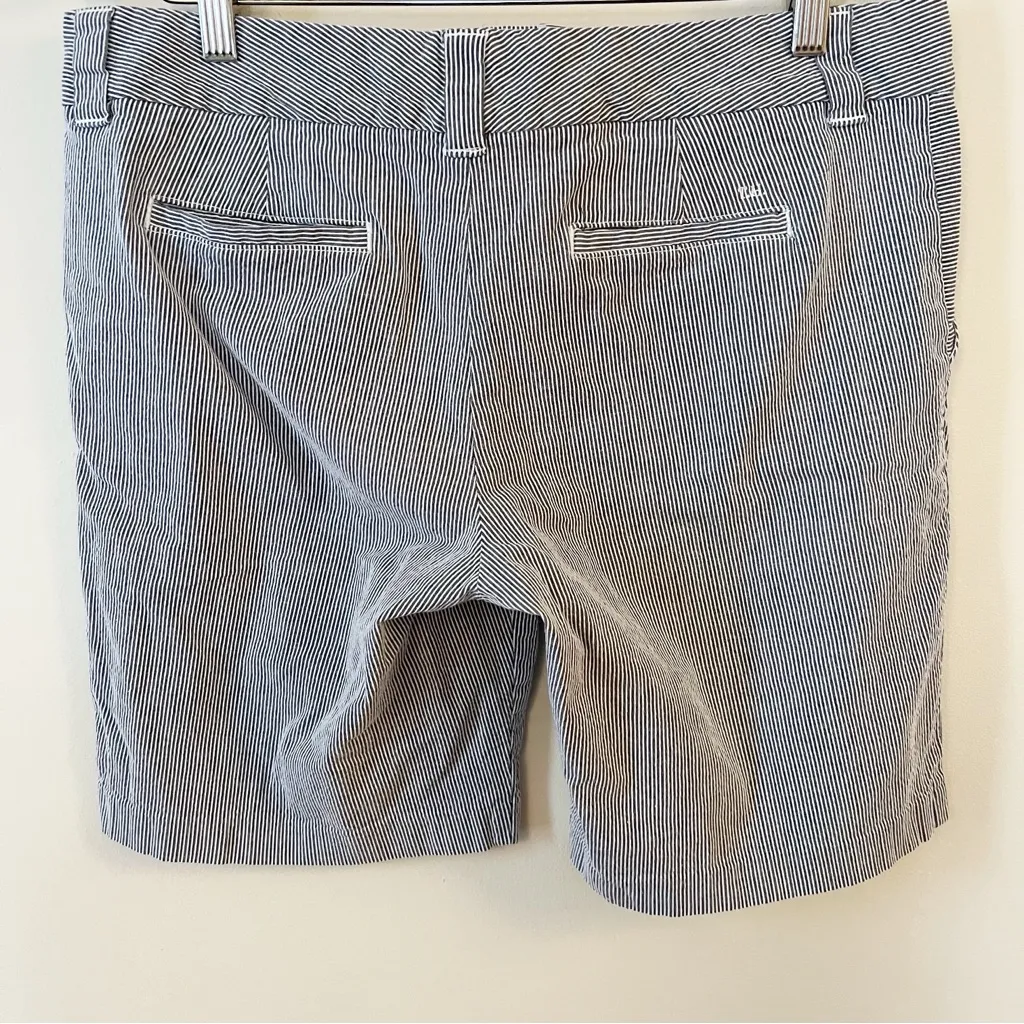 Tommy Hilfiger Striped Blue/White Bermuda Shorts Cotton Blend Size 12 - Image 6