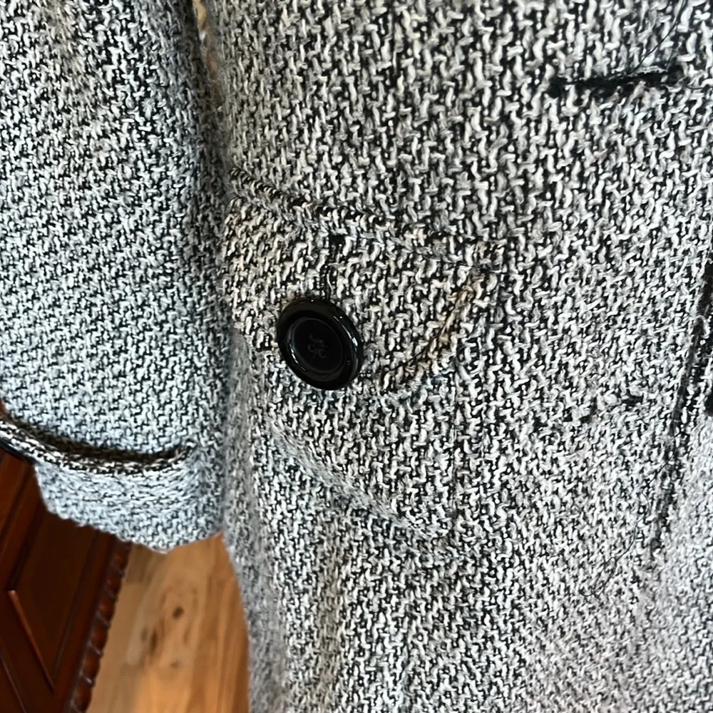 Black White Textured Coat - Image 5