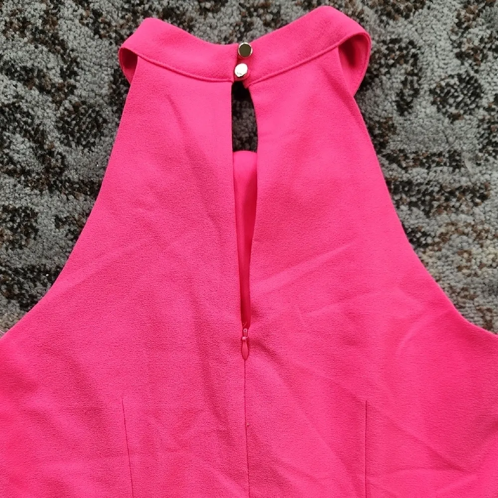 Julia Jordan Knot Halter Neck Sleeveless Tulip Hem Midi Dress Neon Pink 6 - Image 12