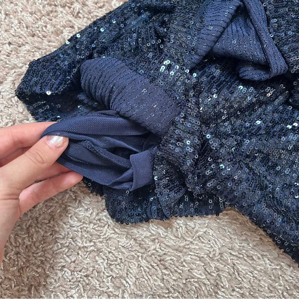 Free People Christa Sequin Long Sleeve Romper - Image 3