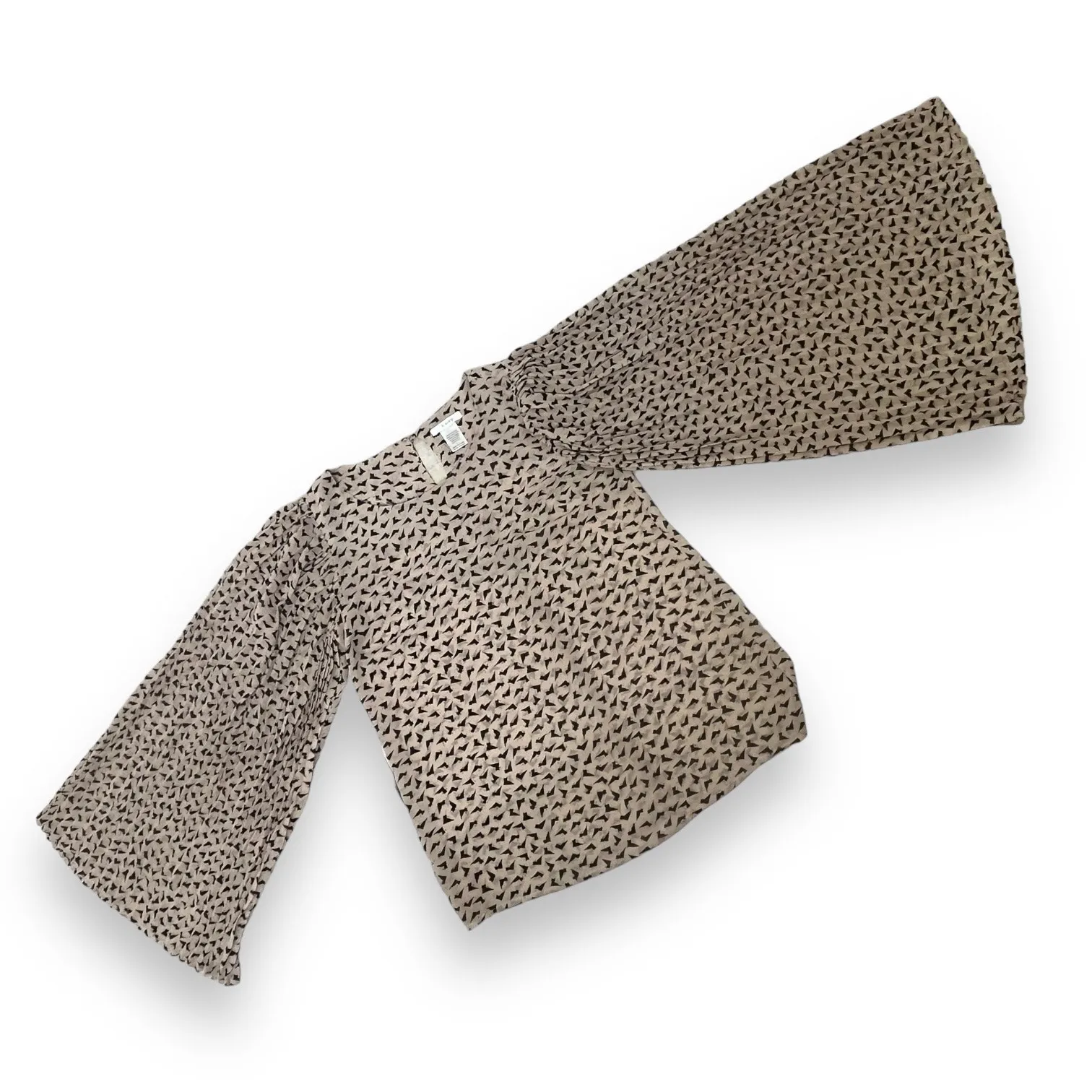 Esley boho pleated wide bell sleeve blouse - Image 3