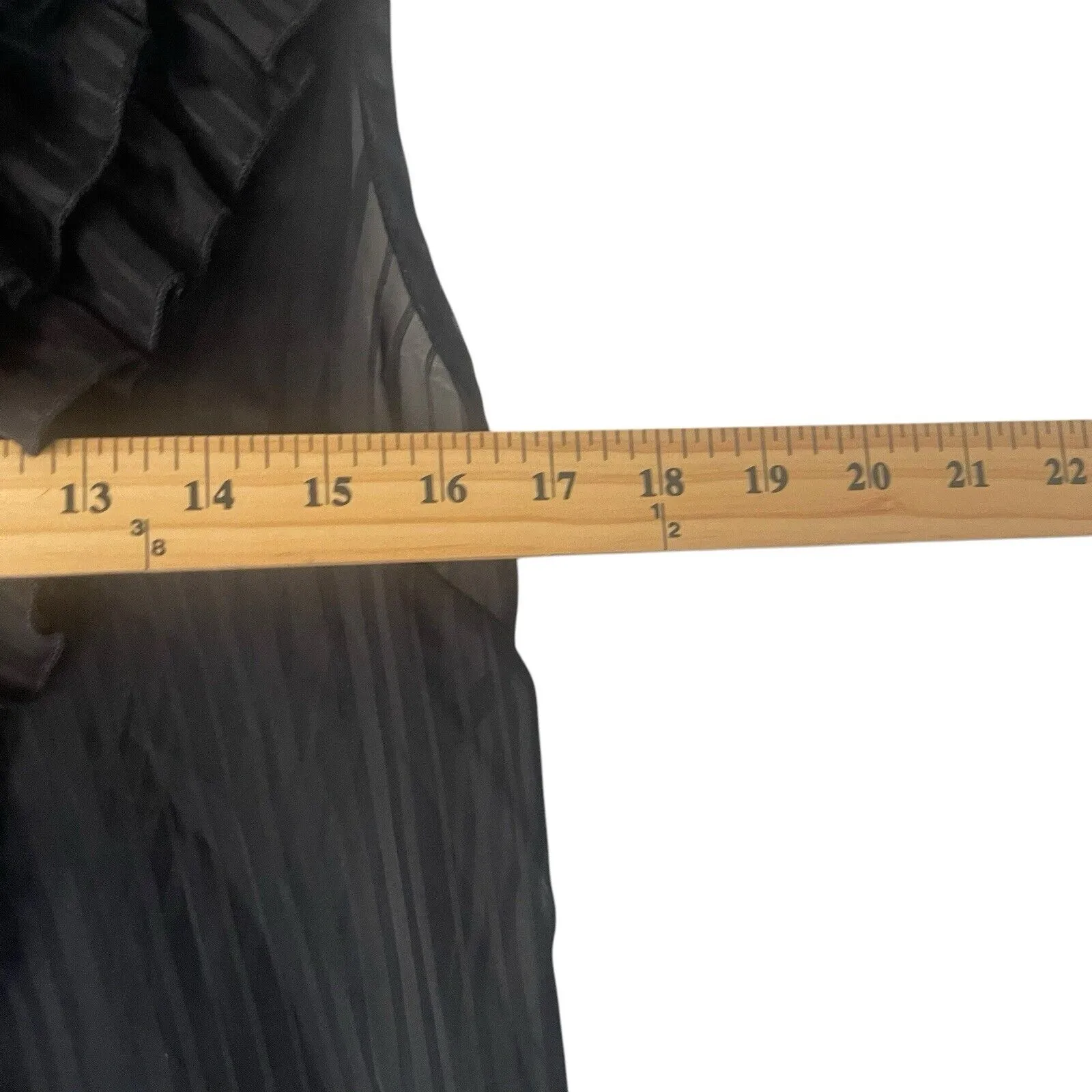 Twentyone Women's Size Medium Black Ruffle Dark Romantic Striped Sheer Blouse - Image 8