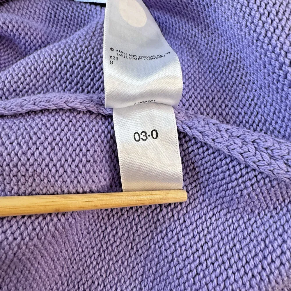 Vintage Marks & Spencer St Michael's Dark Lilac Cotton Sweater Knit UK 12 US 8 - Image 9