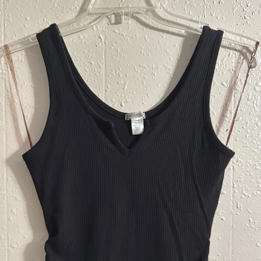 Bozzolo Black Ruched mini Dress - Image 2