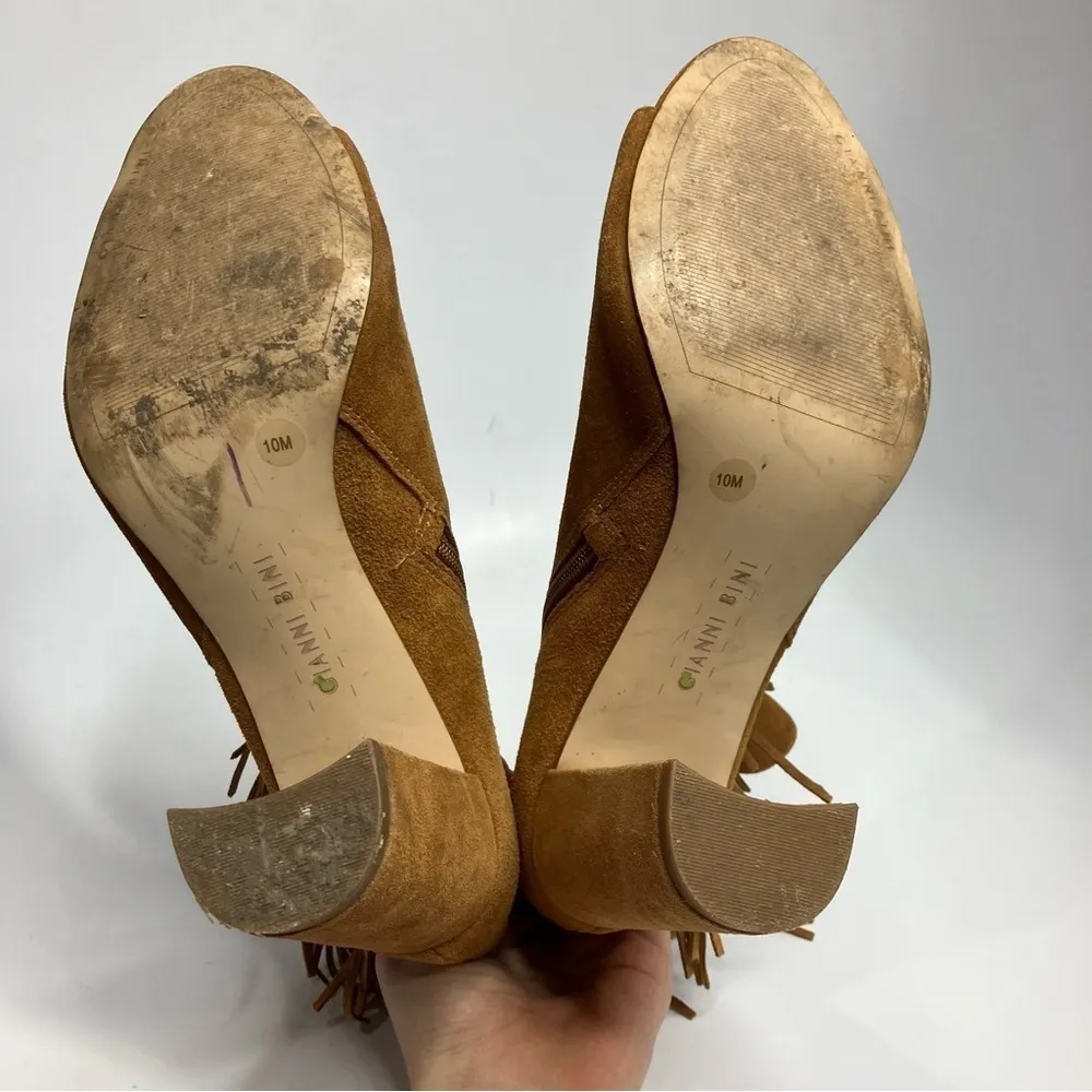 Gianni Bini Renny fringe peep‎ toe booties size 10 - Image 7