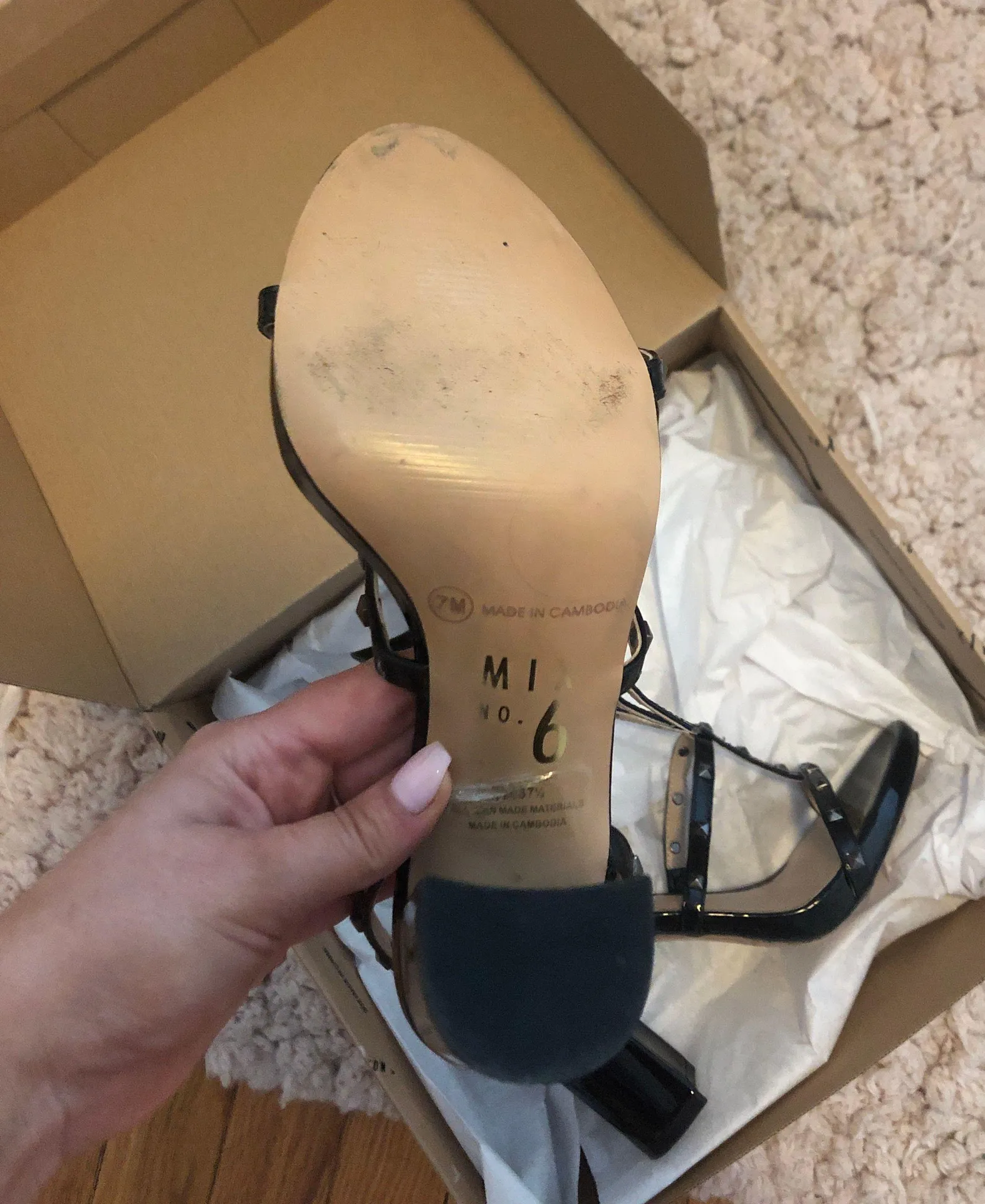 mix no. 6 Black Studded Block Heel - Image 5