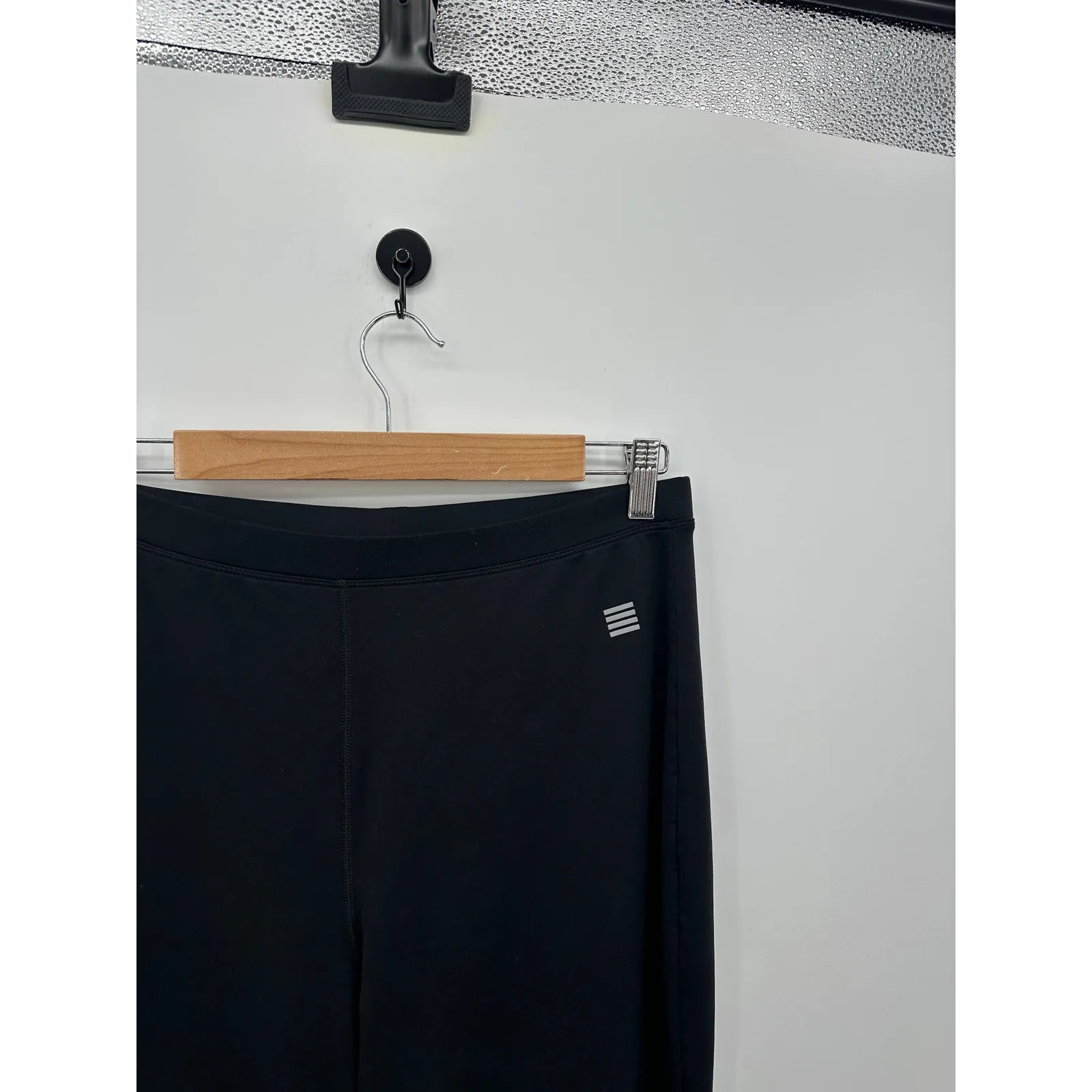 Lands End Womens Black Fleece Leggings Size M Pull On Stretch Lightly Lined Size M - Image 3