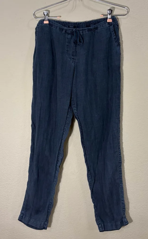 CP Shades Pants Womens Sz S Black 100% Linen Pull On Elastic Waist Coastal Boho - Image 1