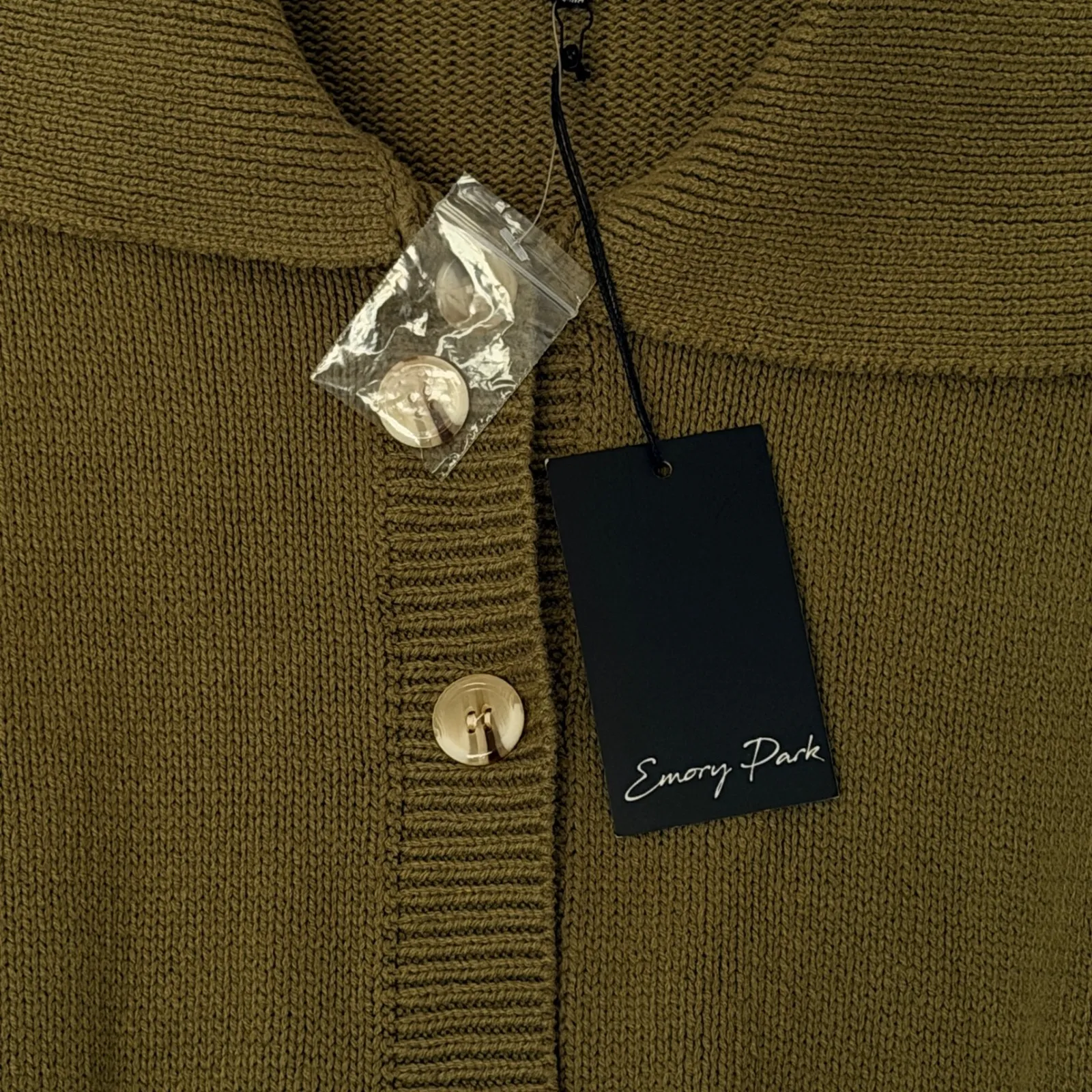 Emory Park Knit Sz Sm Romper Olive Green Y2k Pinup New Sweater - Image 6