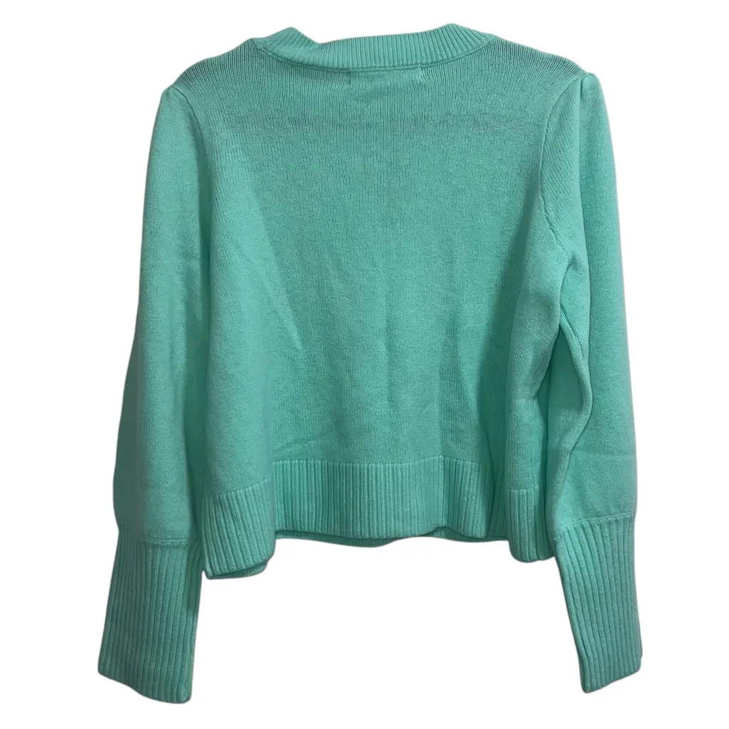 NEW NWT Hill House 100% Merino Wool Cropped Silvia Sweater In Ocean Wave Seafoam - Image 7