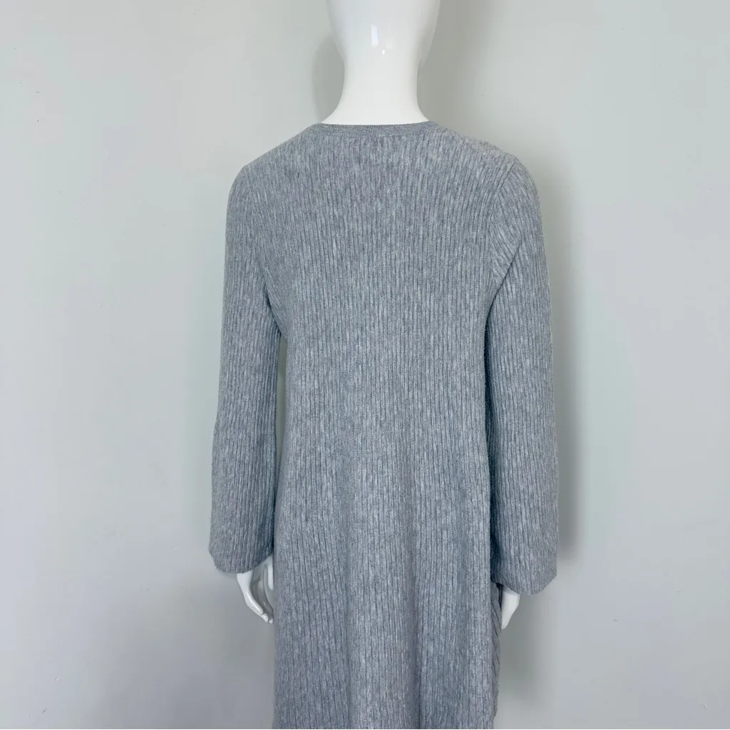 Ann Taylor women’s Ribbed Knit Dress S Long Sleeve Gray Classic Versatile Style - Image 5