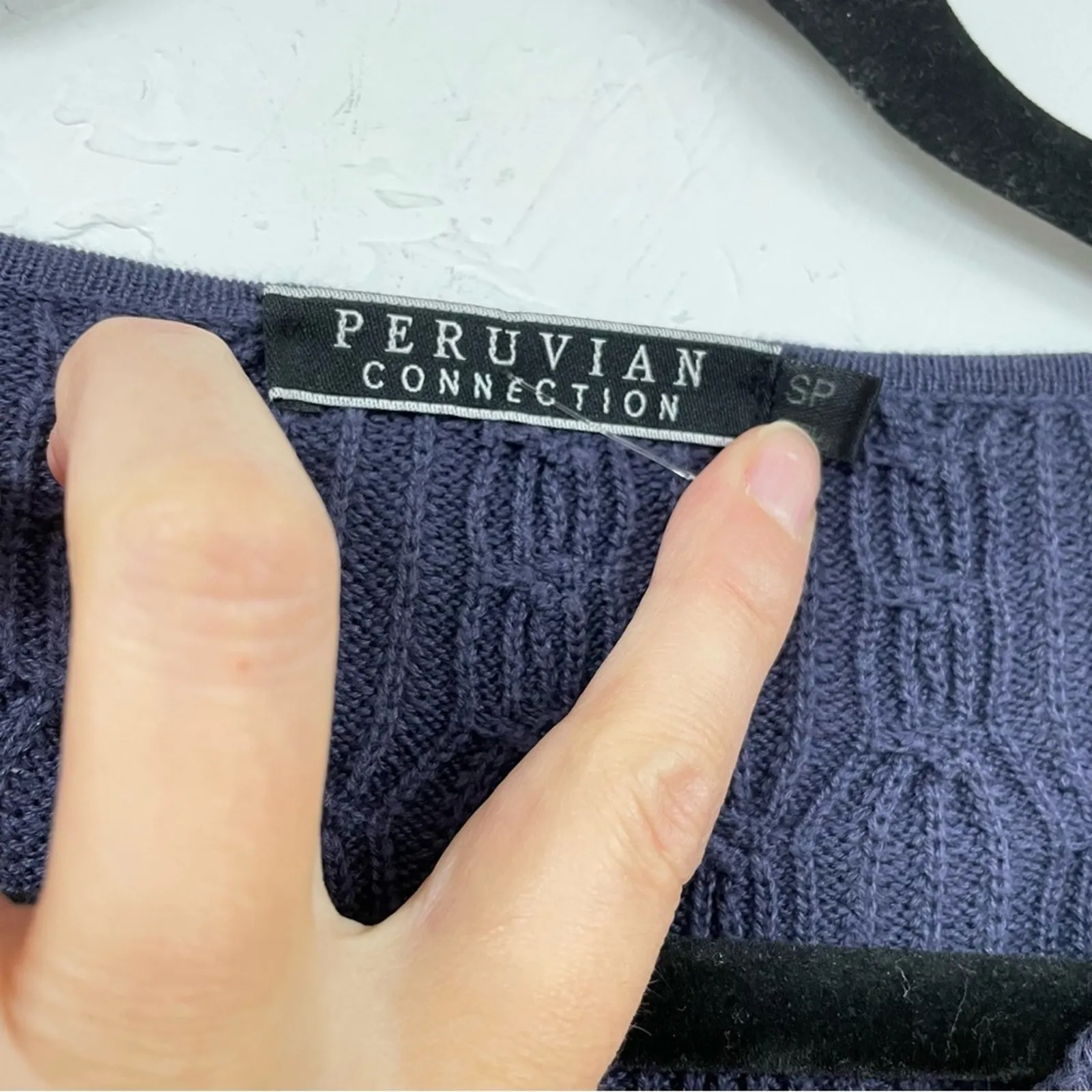 Peruvian Connection Purple Textured Knit Long Sleeve Bodycon Sweater Dress S - Image 4