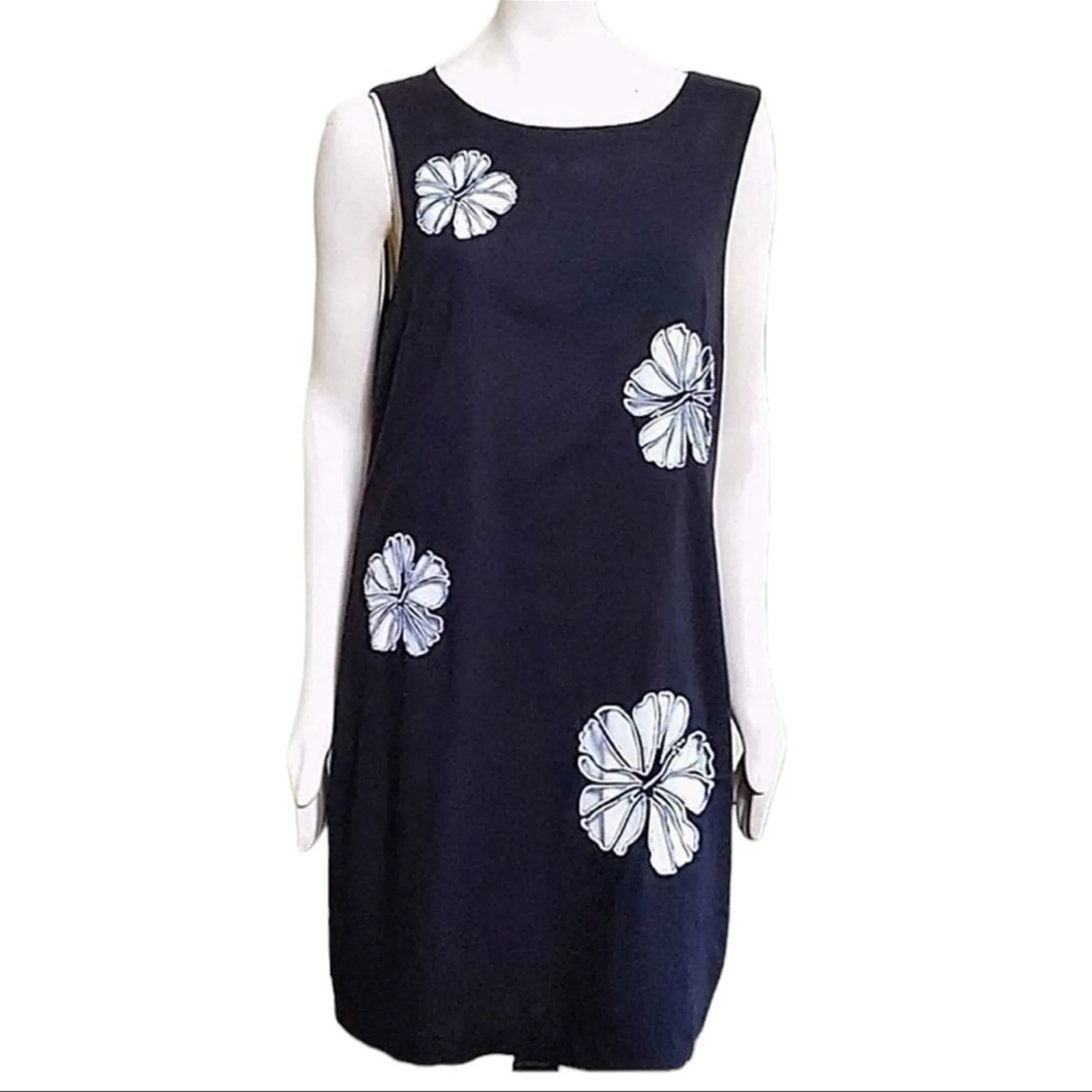 Nina Leonard Floral Cutout Sleeveless Linen Blend Midi Dress Size 10 NWT - Image 2