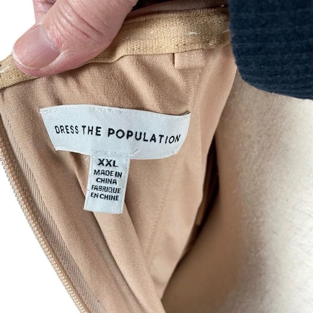 Dress The Population Jada metallic Sequin mini Dress Women’s XXL Off Shoulder - Image 12