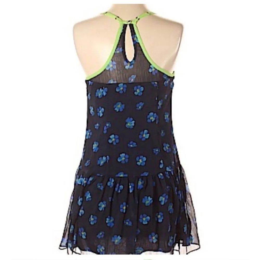 Womens Hollister Floral Forget Me Nots Racerback Flounce Sleeveless Dress - Sz S - Image 5