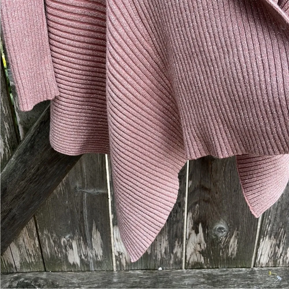 EUC White House Black Market Ribbed Open Front Draped Sweater - Image 9