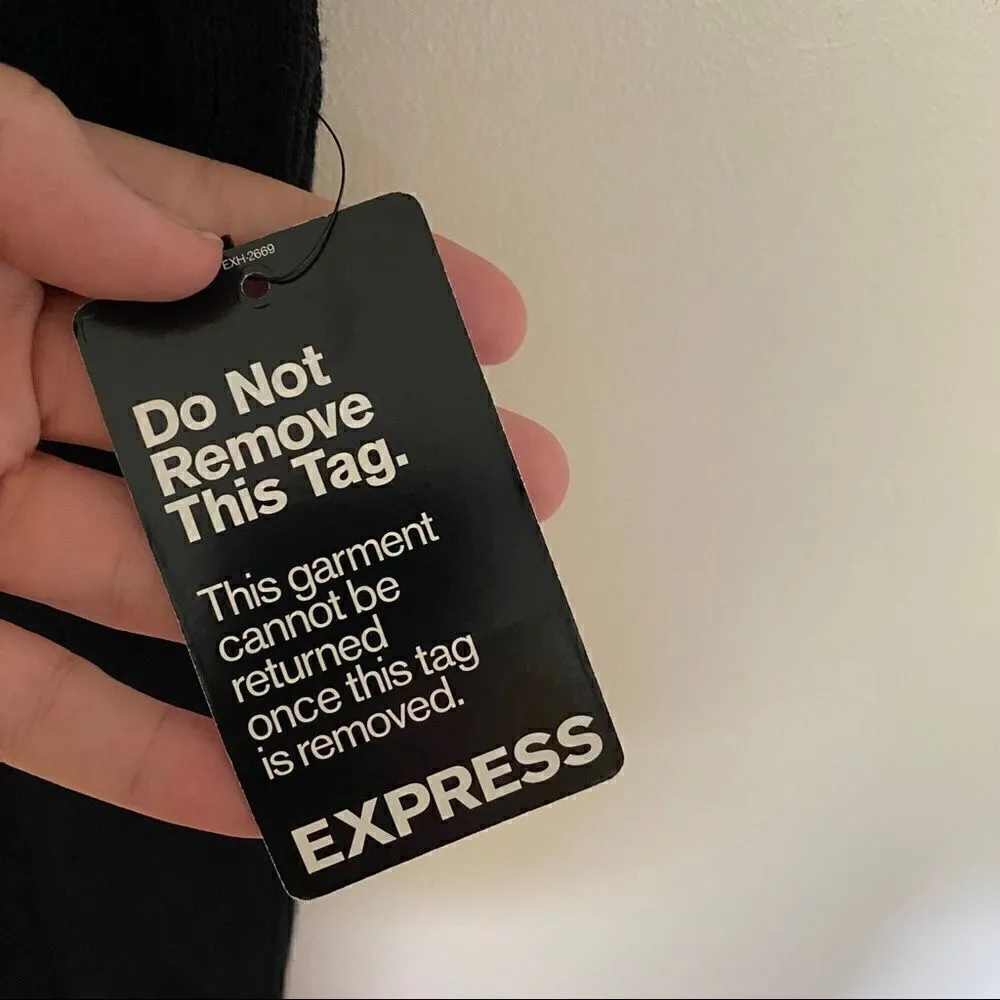 Express NEW black ribbed ruffle short sleeve sweater dress small - Image 7