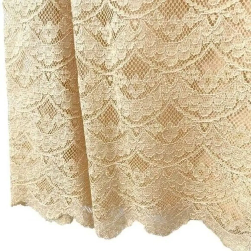 Vintage Parc Jrs Petite 1960s Lace Babydoll Dress Tan Size XS - Image 10