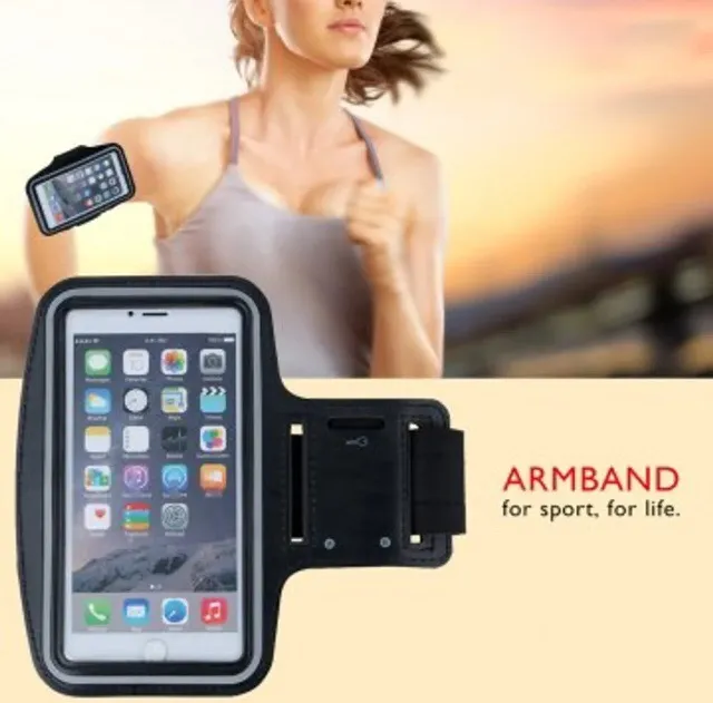 iPhone/Galaxy Sport Gym Exercise Armband Black - Image 7