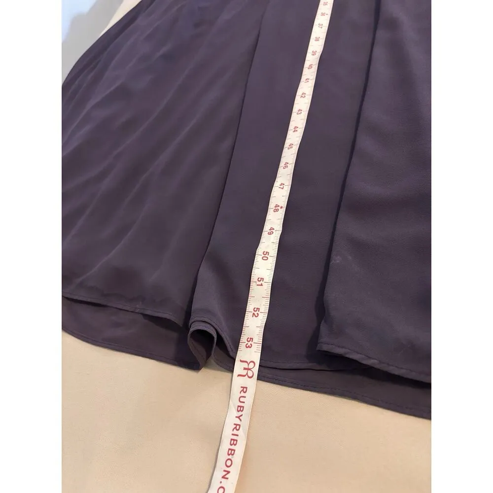 Women SM Maxi Dress Purple Halter Pleated Neck Sleeveless Artsy Lagenlook - Image 13