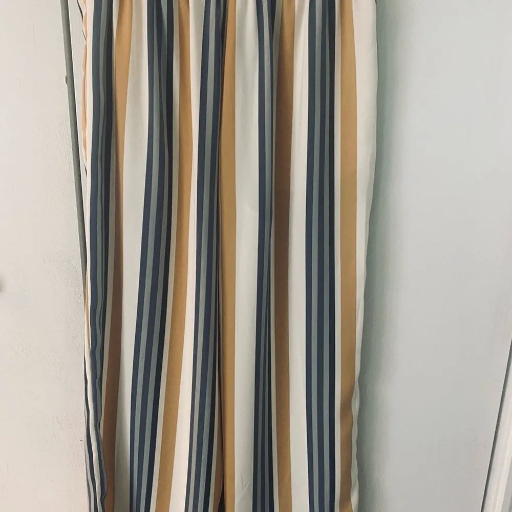 Zara Tan and Blue Wide Leg Pants - Image 5
