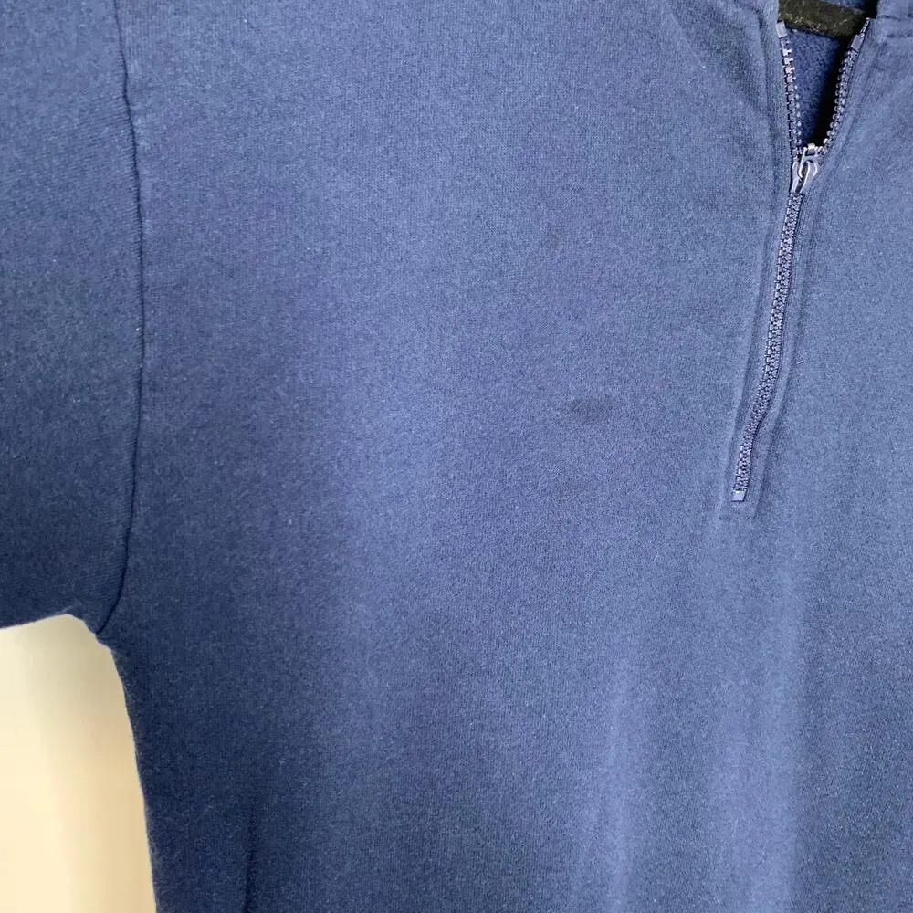 Vintage 1/4 Zip Sweatshirt Hoodie Navy Blue Sz Small Lady Foot Locker - Image 3