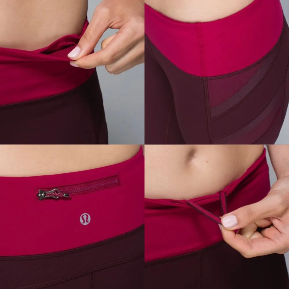 LULULEMON Illumina Crop Bordeaux Drama/Bumble Berry Crop Pant Size 8 - Image 4