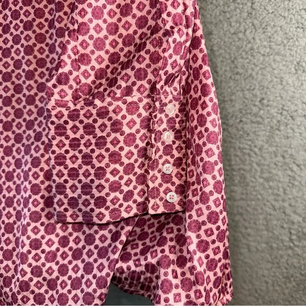 Free People Shirt Women's XS Pink Purple Arlo Wrap Garden Combo Tunic Blouse NWT - Image 11