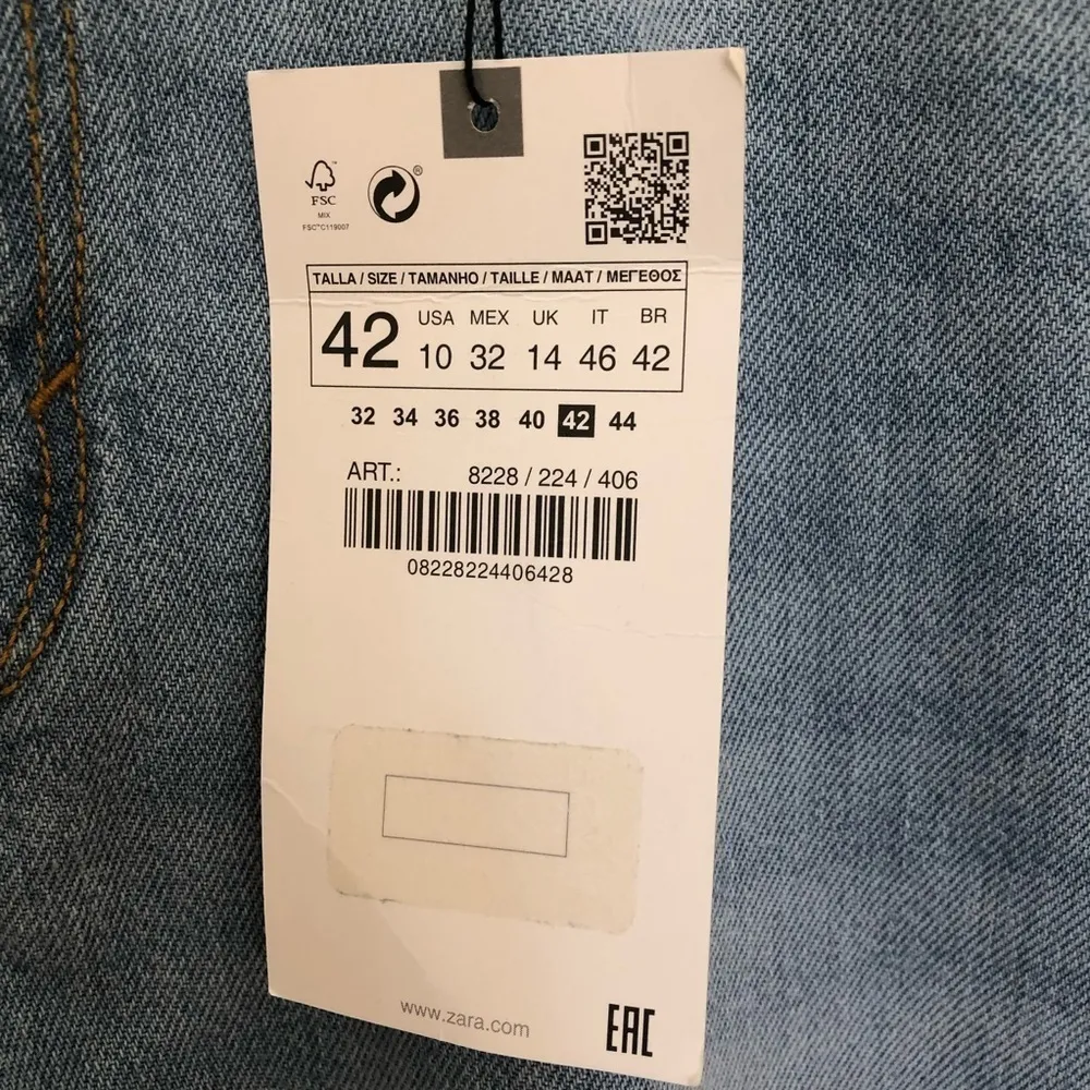 Zara Flare Fit Jeans High Rise Full Length Split New 10 - Image 6