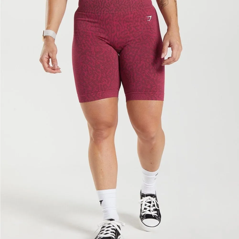 Gymshark Adapt Animal Seemless Cycling Shorts Reef and Cherry Brown | S - Image 3