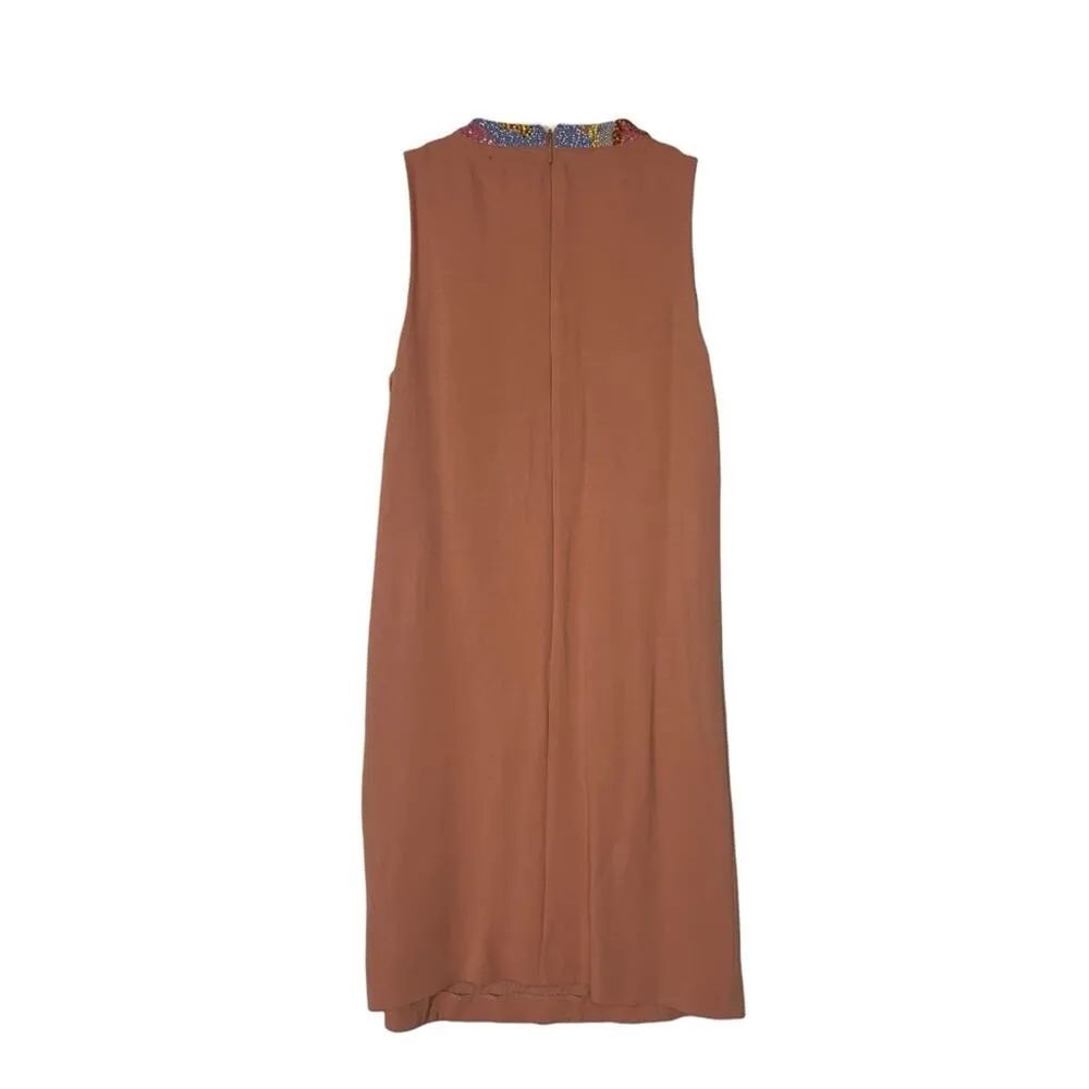 Emilio Pucci women's size 6 small Cady shift dress peach beaded sequin sleeveles - Image 3