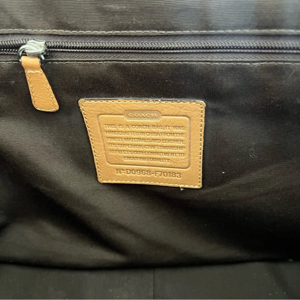 Vintage Coach Voyager Logo Canvas and Leather Messenger Bag in Brown - Image 12