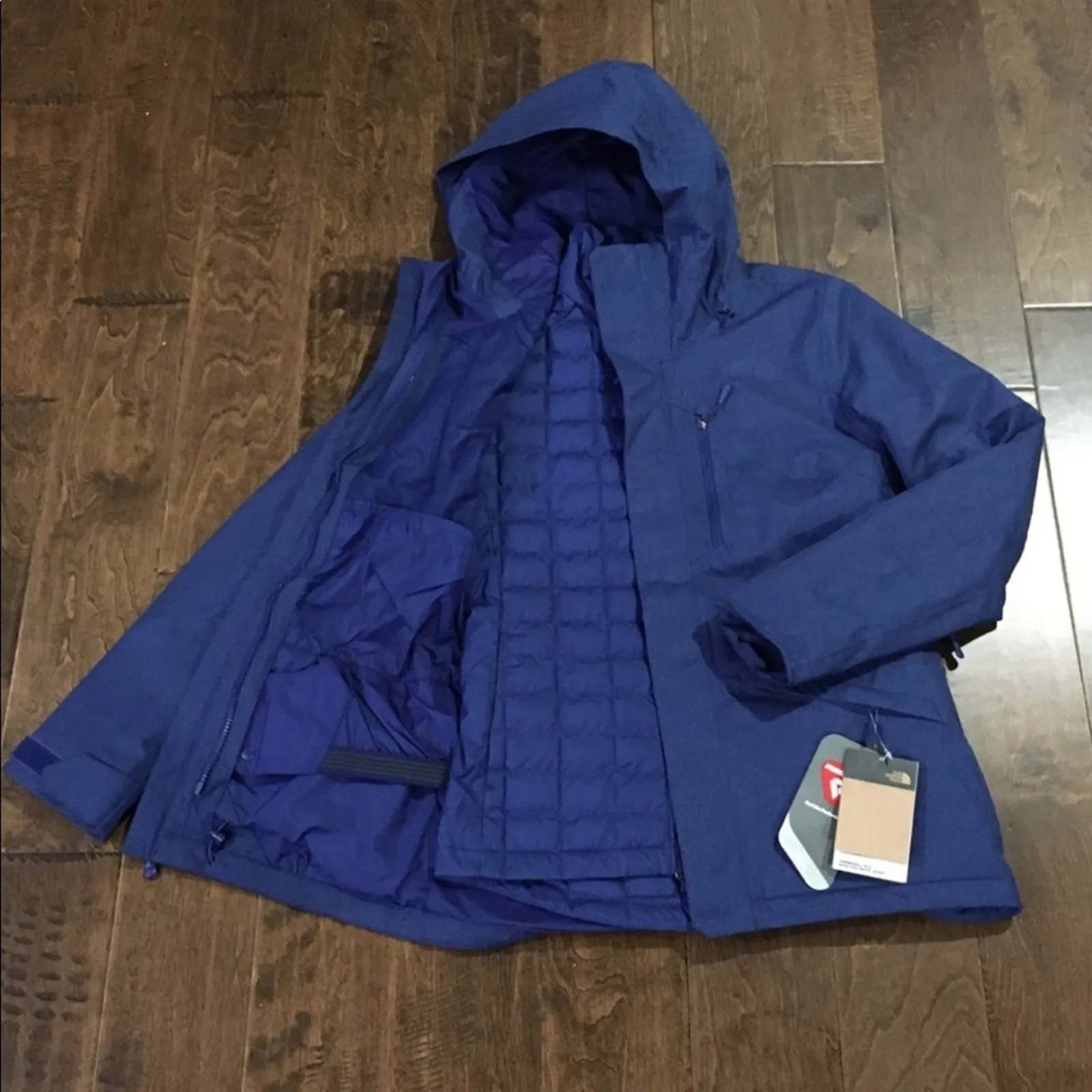 NORTH FACE Womens Thermoball Snow Tri-Climate 3 in 1 Jacket Snow Parka Size S - Image 3