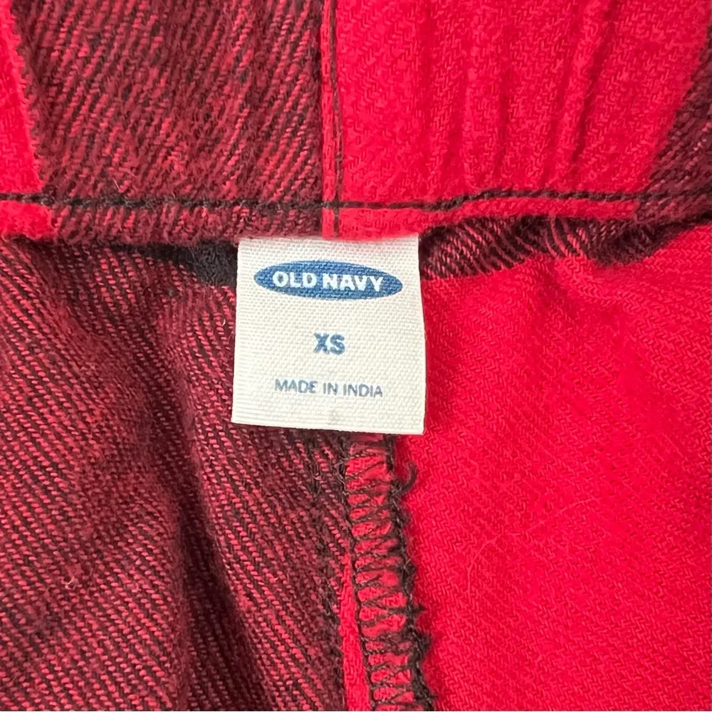 Old Navy Flannel PJ Bottoms Buffalo Plaid Red and Black Size XS - Image 3