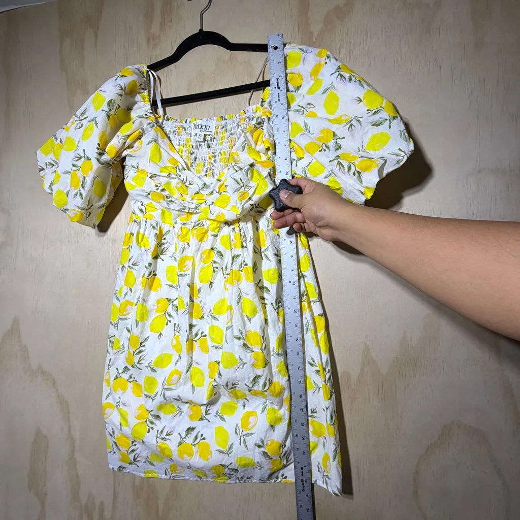 Trixxi Los Angeles Lemon Print Puff Sleeve Dress XL - Image 5