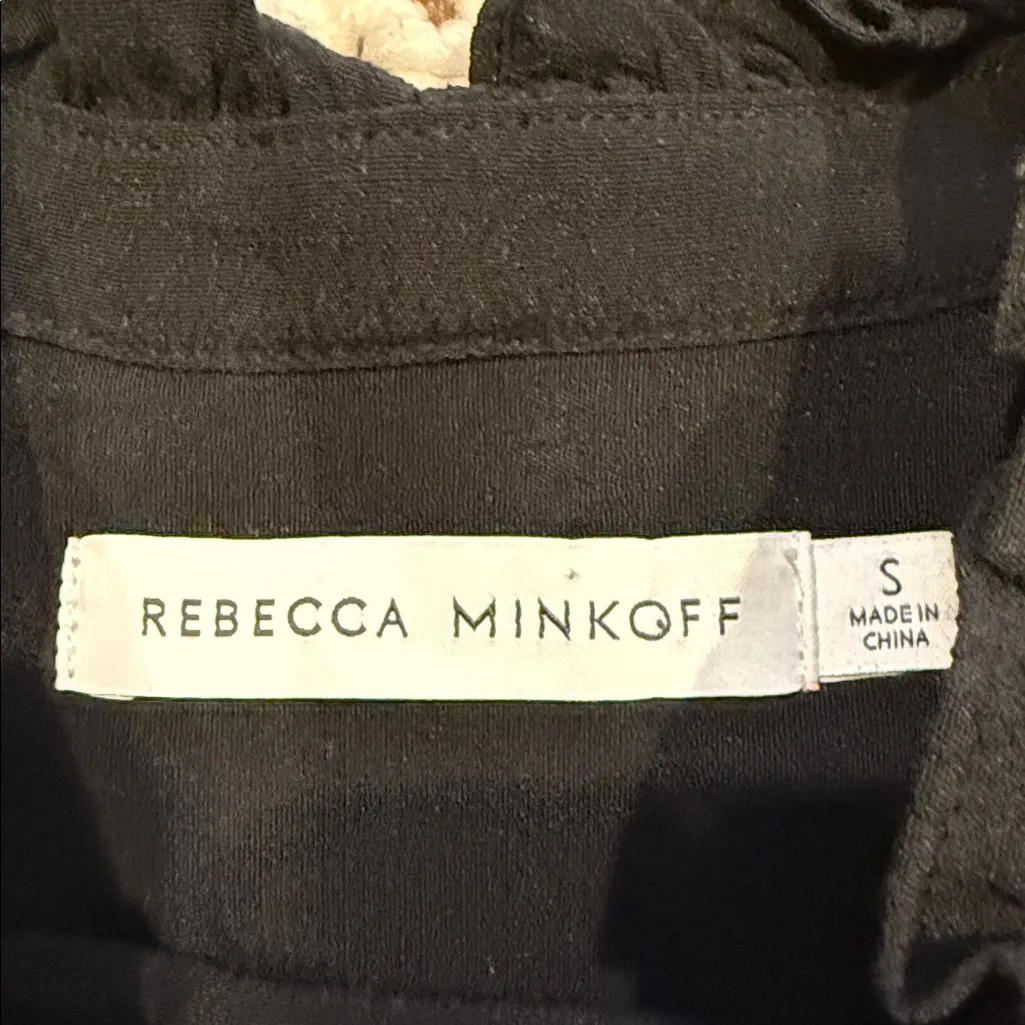 Rebecca Minkoff Womens S Black Blouse with Red and Purple Embroidery - Image 6