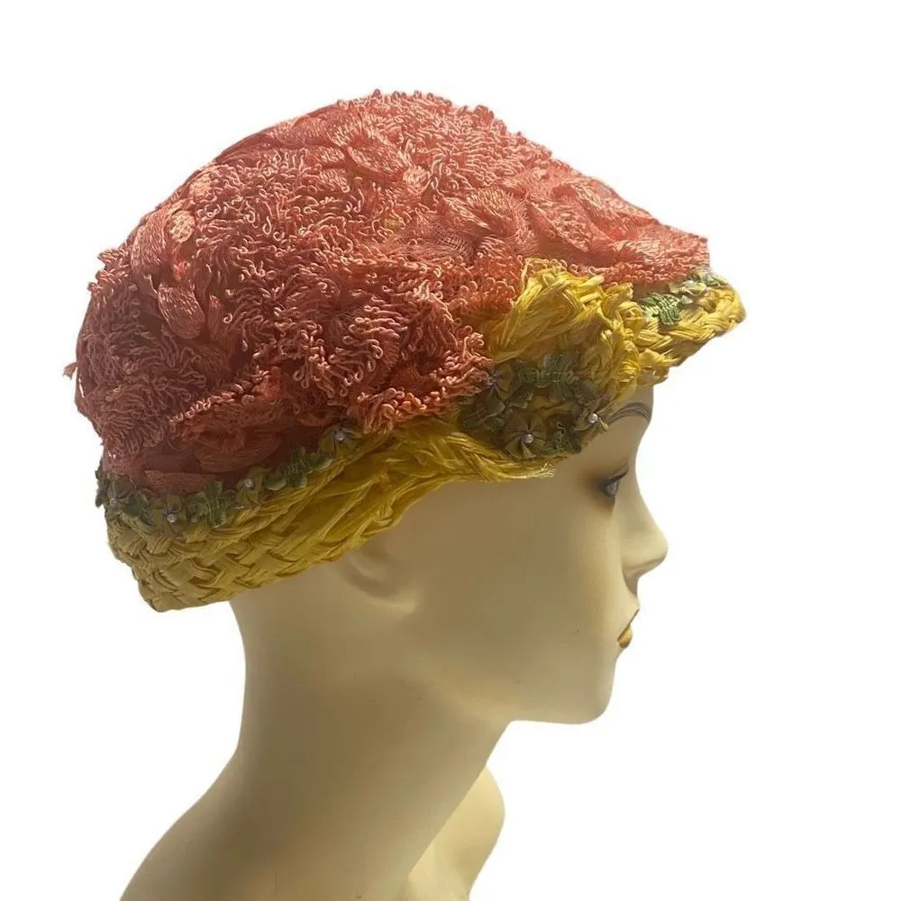 FORM’E‎ MILLINERY Women’s Vintage Style Hat Yellow Orange Orange - Image 2