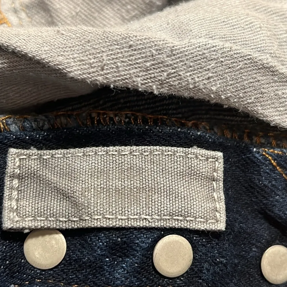 Abercrombie & Fitch Dark Wash Button Up Skinny Bermuda Jean Shorts - Image 5