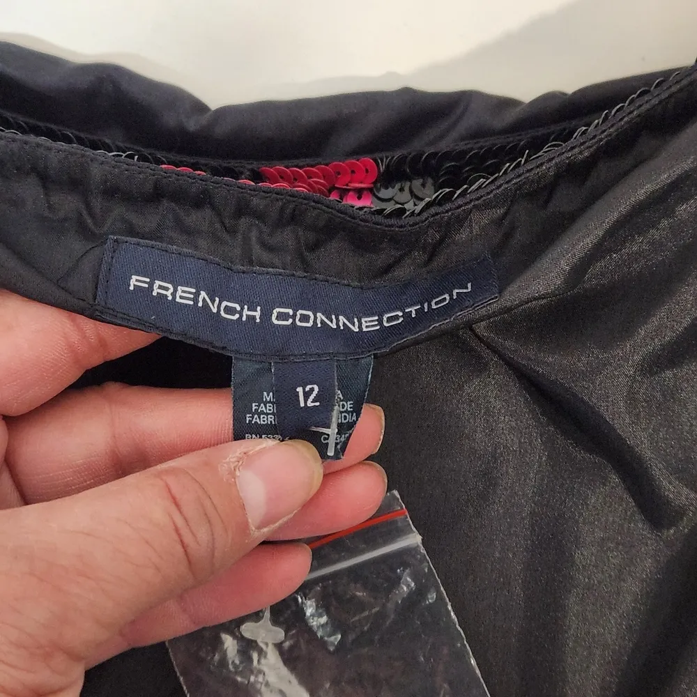 French Connection Sequined Mini Skirt Pink Black Sz 12 - Image 6