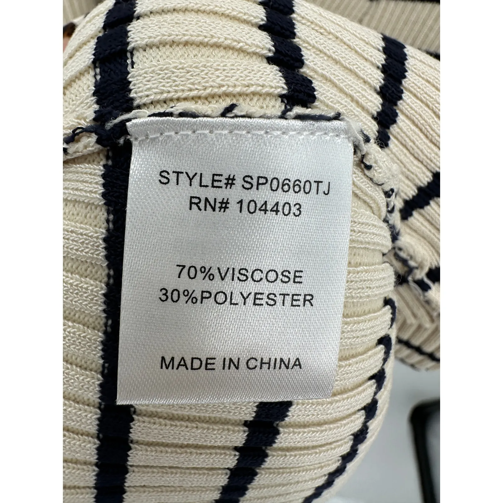 Joie Womens Cream Black Striped Maxi Thermal Knit Dress Size M Collar Academia - Image 7