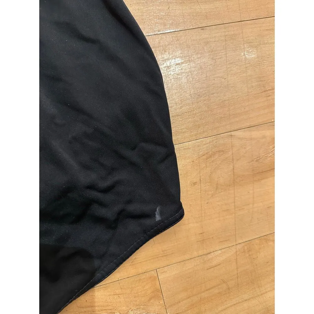 1960s Black One Piece Swimsuit Large/XL Gothic Swimwear - Image 5