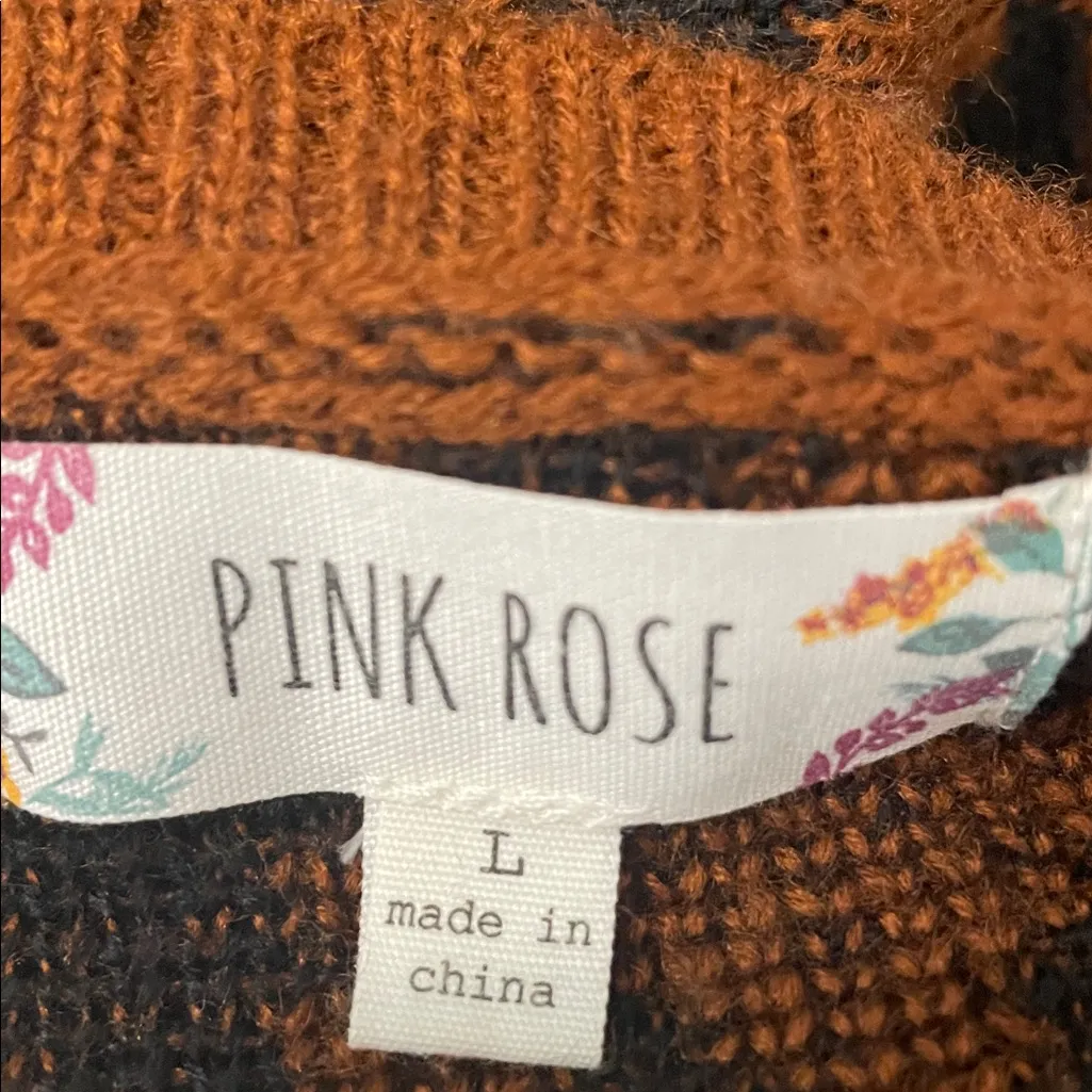 Pink Rose Leopard Print Sweater in Brown and Black - Image 4