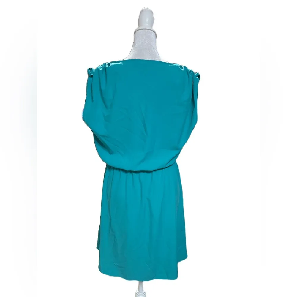 Turquoise Sleeveless Above the Knee Elastic Waist Dress Size XS - Image 8