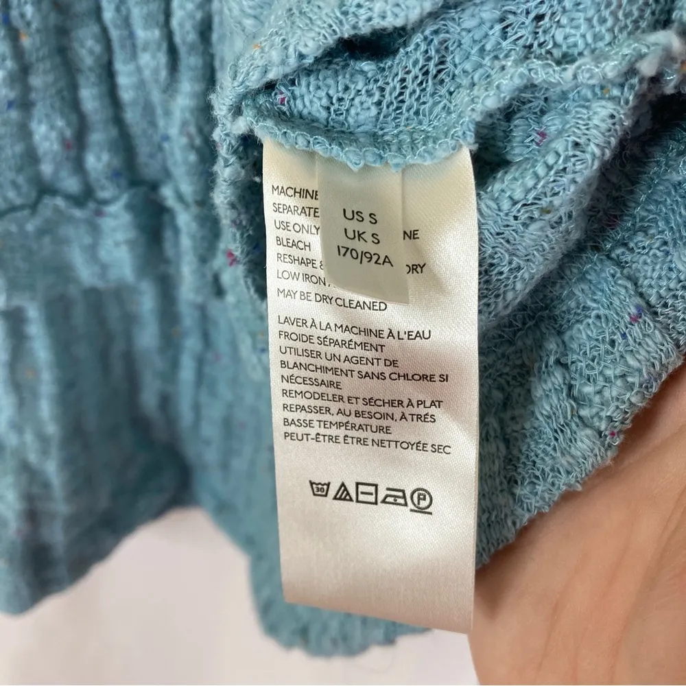 Free People | Baja Babe Hacci Blue Bell Sleeve Sweater S - Image 4