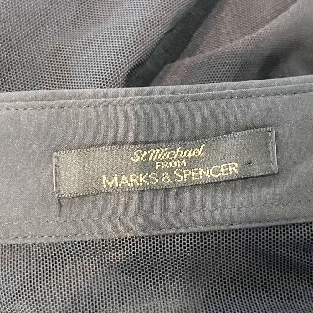 St. Michael Marks & Spencer Sheer Hook and Eye Blouse Crop Tank Black 10 - Image 2