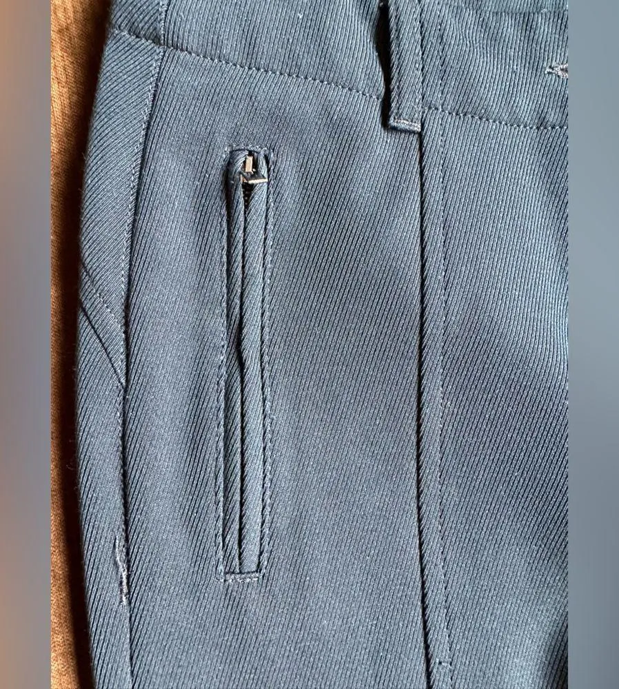 Penny black Blue Skinny Dress Pants With Zipper Pockets SZ 6 - Image 4